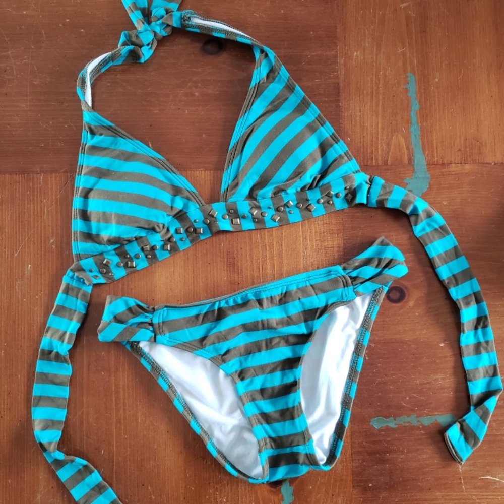 Ella Moss Isla Stripe Bikini, Size Small